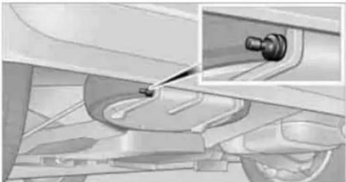 Mechanical assembly diagram showing a lever mechanism inside a vehicle (no text or symbols visible)