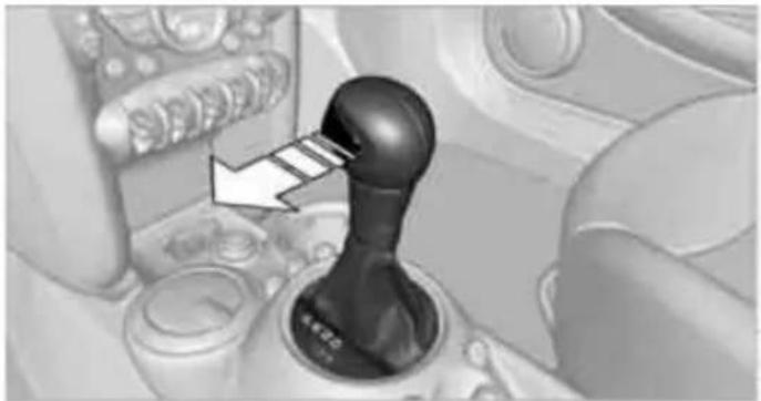 Close-up of a car gear shift lever mechanism (no text or symbols visible)