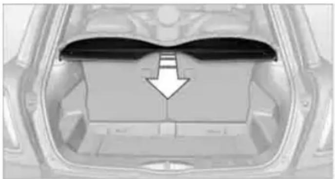 Top-down view of a car's rear bumper with a white arrow pointing to the side panel (no text or symbols)