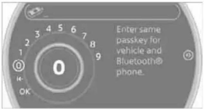 Enter same passkey for vehicle and Bluetooth® phone.