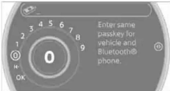 Enter same passkey for vehicle and Bluetooth® phone.