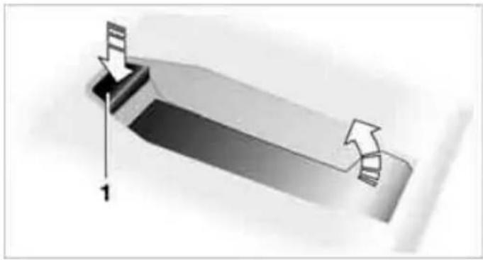 Diagram showing a mechanical or fluid system with two directional arrows and a labeled point '1' (no text or symbols beyond basic labels)
