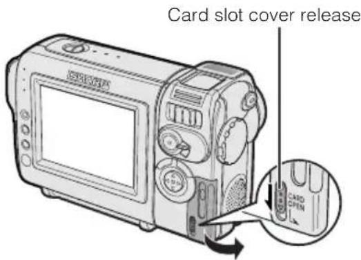 Card slot cover release, CARD OPEN