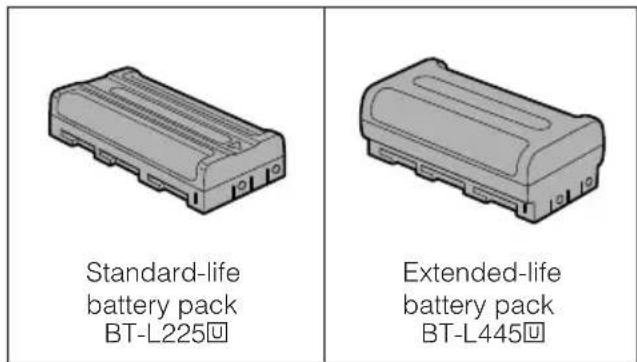Standard-life battery pack BT-L225, Extended-life battery pack BT-L445
