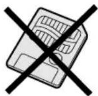 Symbol of a device with a crossed-out black cross, representing prohibition or exclusion (no text present)