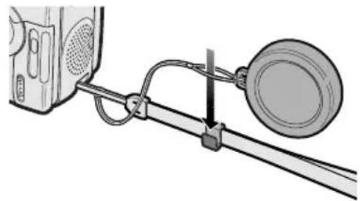 Diagram of a mechanical device with a circular component connected to a rod and cable (no text or symbols)