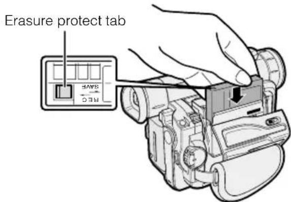 Erasure protect tab SAVE REC