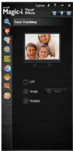 Magic-i. Visual Effects Face Tracking Off Single Next Multiple