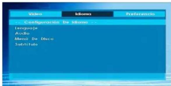 Video Idioma Preferencia -- Configuración De Idioma -- Lenguaje Audio Menú De Disco Subtítulo