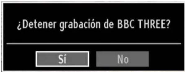 ¿Detener grabación de BBC THREE? Sí No