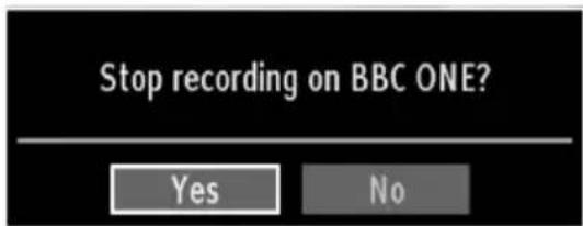 Stop recording on BBC ONE? Yes No