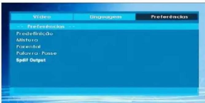 Vídeo Ungvagem Preferências -- Preferências -- Predefinição Mistura Parental Palavra - Passe Spatif Output