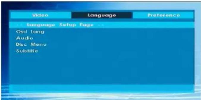 Video Language Preference Language Setup Page Osd Lang Audio Disc Menu Subtitle