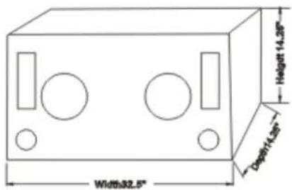 Width x2.5" Height 14.28" Depth 14.28"