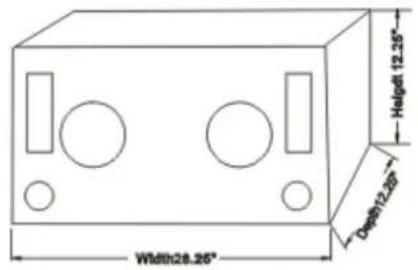 Width28.25" Height12.25" Depth12.25"