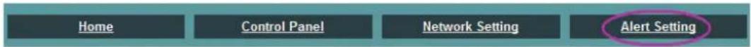 Home Control Panel Network Setting Alert Setting