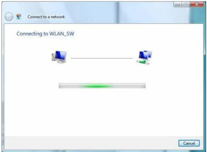 Connect to a network Connecting to WLAN_SW Cancel