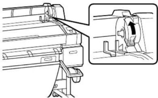 Technical line drawing of a mechanical assembly with an inset showing a close-up of a component (no text or symbols present)