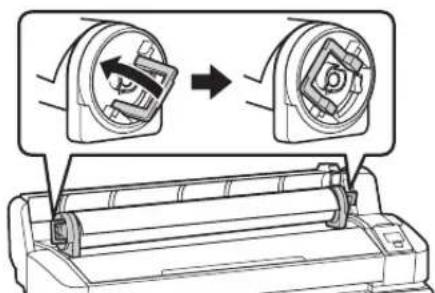 Diagram showing printer printing process with directional arrows indicating rotation or movement.