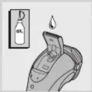 Diagram showing a device emitting oil drop with a labeled bottle, likely illustrating a chemical or gas hazard.