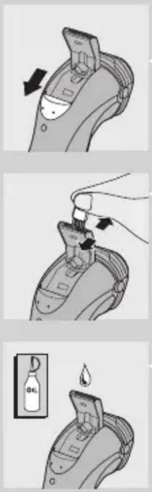 PHILIPS LR03P4B - Cleaning the trimmer with the brush supplied - 1