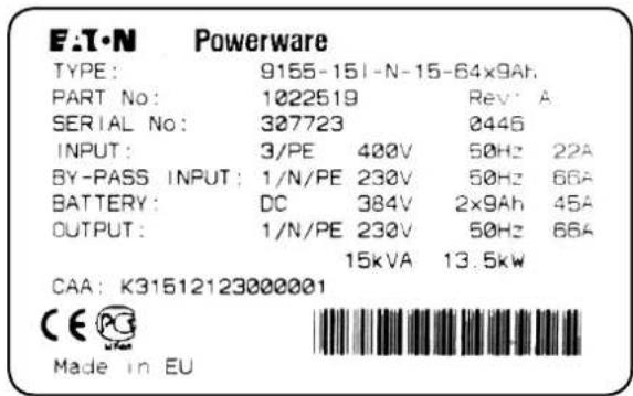 EATON Powerware 9155-8-N-10-32x7Ah - Note! - 2