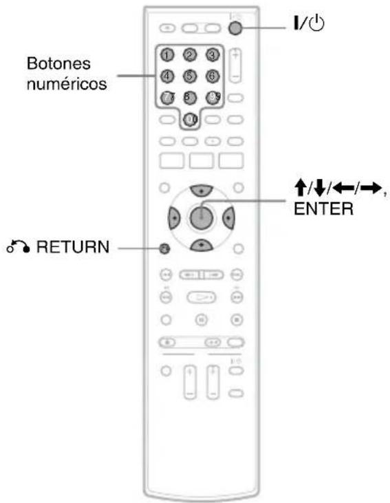 Botones numéricos I/O ↑/↓/←/→, ENTER RETURN