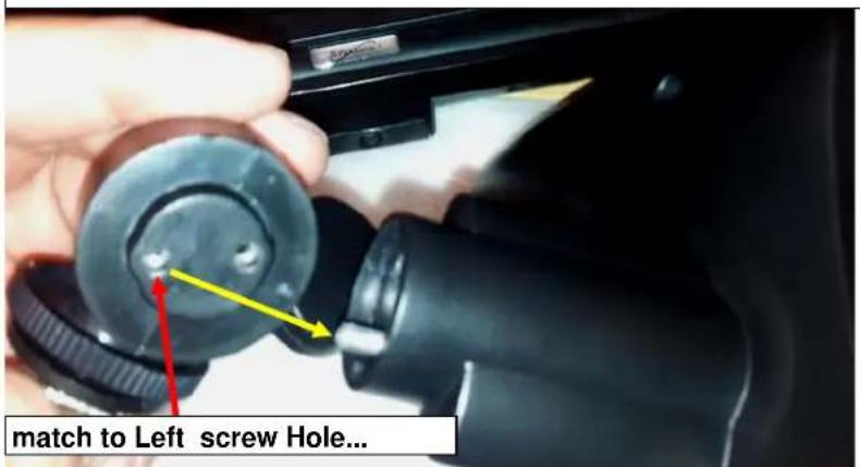 match to Left screw Hole...