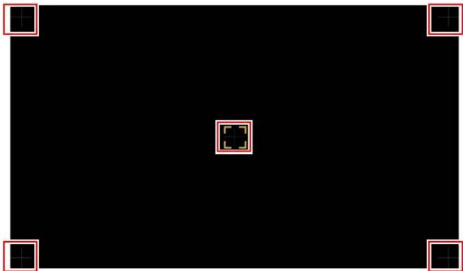 CANON REALiS 4K600Z - Use the [▲] / [▼] / [◀] / [▶] buttons to select the point for correction, and then press the OK button. - 1