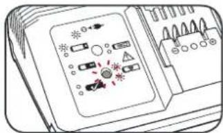 Diagram of an electrical switch panel with warning symbols and component labels