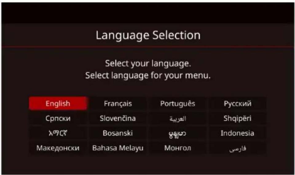 Language Selection Select your language. Select language for your menu. English Français Português Rусский Српски Slovenčina العربية Shqipëri λογζε Bosanski ### Indonesia Македонски Bahasa Melayu Mонгол فارسی