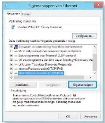 SAMSUNG NP700Z3CH - Selecteer Internet Protocol versie 4(TCP/IPv4) in de lijst met netwerkcomponenten en klik op Eigenschappen. - 1