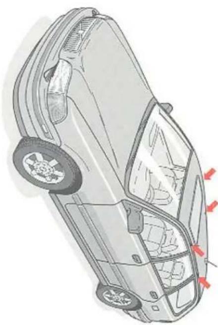 VOLVO V40 (1997) - Bij gebruik van dakdragers - 1