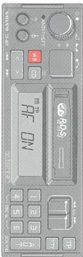 RDSi Anti-THEFT WN CD < > 13 TP AF ON TP PTY 1 2 3 4 5 6 OSC No SCN/RND VOLVO CR-904