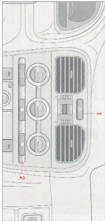 VOLVO V40 (1996) - Waarschuwingslichten, Elektrisch verwarmde achterruit/buitenspiegel - 1