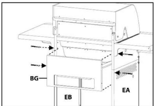 CUISINART BQ600BE - BIJ DEZE STAP ZIJN MINIMAAL 3 PERSONEN NODIG. PROBEER DE BARBECUE NIET IN UW EENTJE IN ELKAAR TE ZETTEN. DE ONDERDELEN ZIJN ZEER ZWAAR! - 23