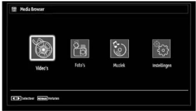 Media Browser Video's Foto's Muziek Instellingen Selectour Verlaaten