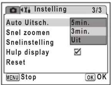 PENTAX Optio L30 - Automatisch uitschakelen instellen - 1
