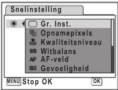 PENTAX Optio L30 - Een functie toewijzen aan de knop Snelinstelling - 1
