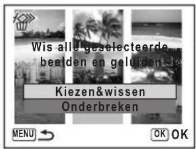 PENTAX Optio L30 - Kies de te wissen opnamen en geluidsbestanden met de vierwegbesturing (▲▼◀▶) en druk op de knop OK. - 2