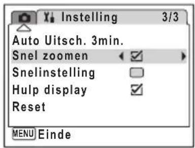 PENTAX Optio L30 - De functie Snel zoomen instellen - 1