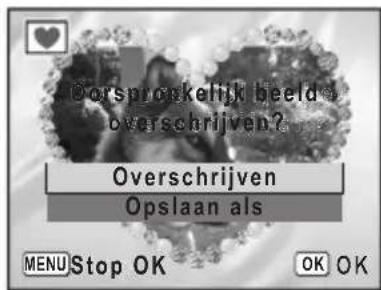 PENTAX Optio L30 - Selecteer [Overschrijven] of [Opslaan als] met de vierwegbesturing (▲▼). - 1