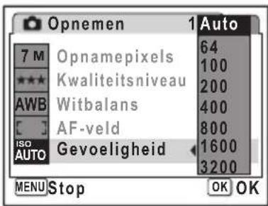 PENTAX Optio L30 - De gevoeligheid instellen - 1