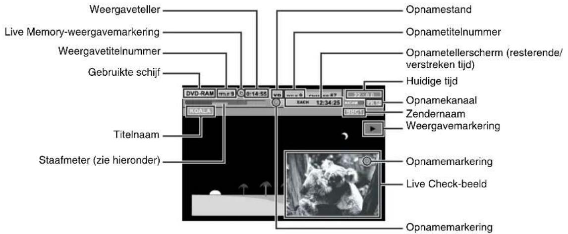 JVC DR-MV1 - Schermweergaven tijdens Live Memory-weergave - 1
