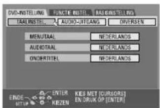 JVC DR-MV1 - Menu/audio/ondertitelingsstaal instellen (alleen DVD-speler) - 1