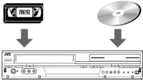 JVC DR-MV1 - De DVD-speler bedienen terwijl de videorecorder in de timer stand-by stand staat - 1