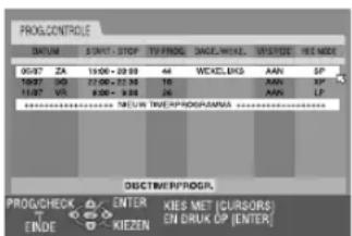 JVC DR-MV1 - Programma's controleren, annuleren en wijzigen - 1