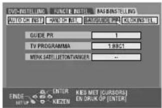 JVC DR-MV1 - Het merk en het kanaal van de satellietontvanger instellen - 1