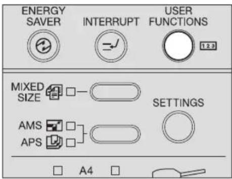 ENERGY SAVER INTERRUPT USER FUNCTIONS 12.2 MIXED SIZE SETTINGS AMS APS A4