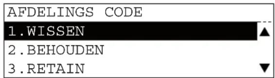 AFDELINGS CODE 1.WISSEN 2.BEHOUDEN 3.RETAIN